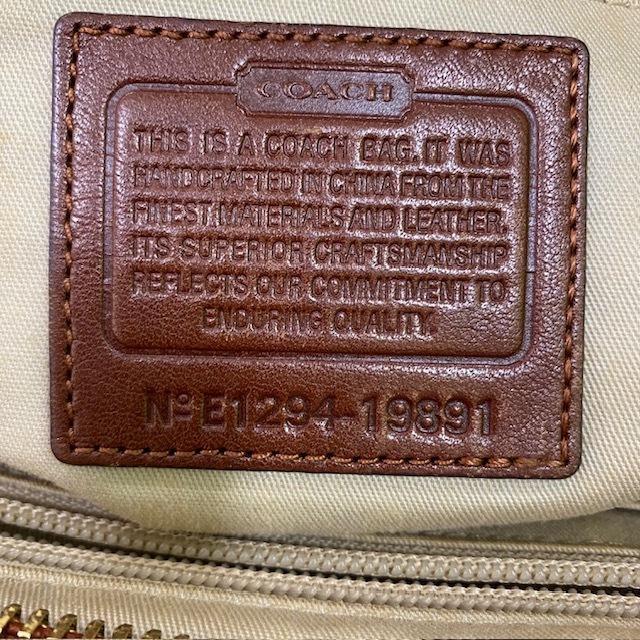 COACH コーチ 19891 レガシー レザー ハンド バッグ 茶 ブラウン