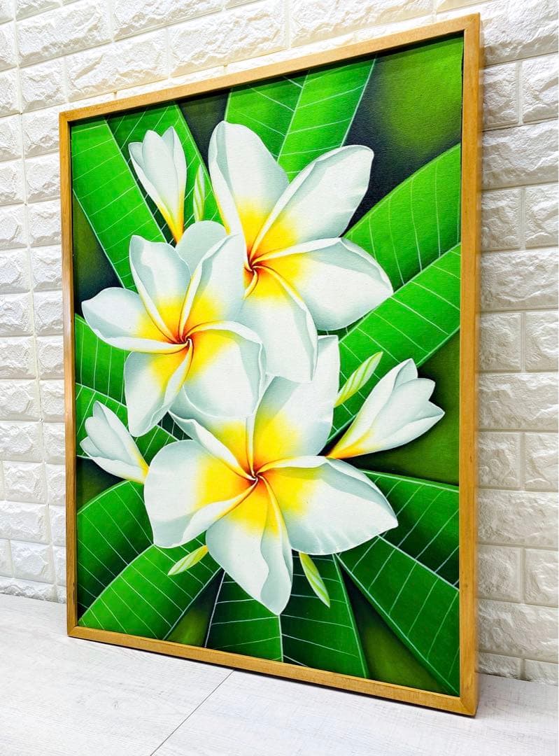 FPA8✨にゃ〜様専用リピートお値下げバリ島手描き絵画プルメリア木製