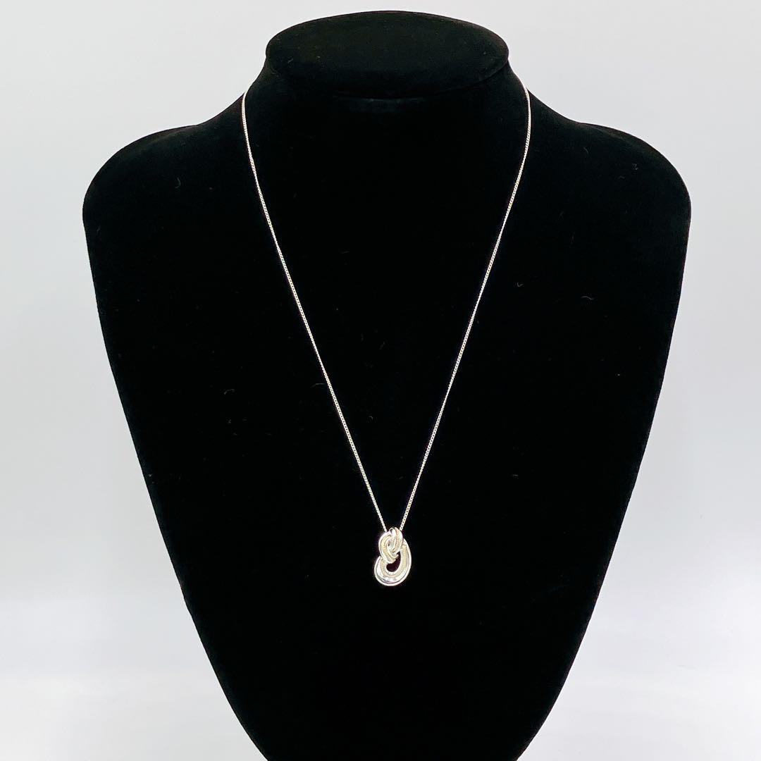 美品✨ティファニー ツイスト ノット コンビ ネックレス シルバー925 k18 画像12