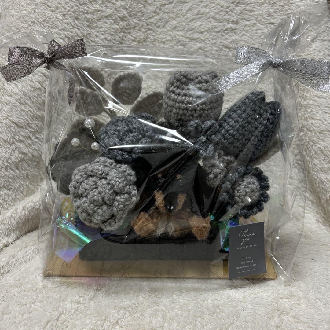 masa様オーダー品　枯れない花　毛糸　アニマルバスケット