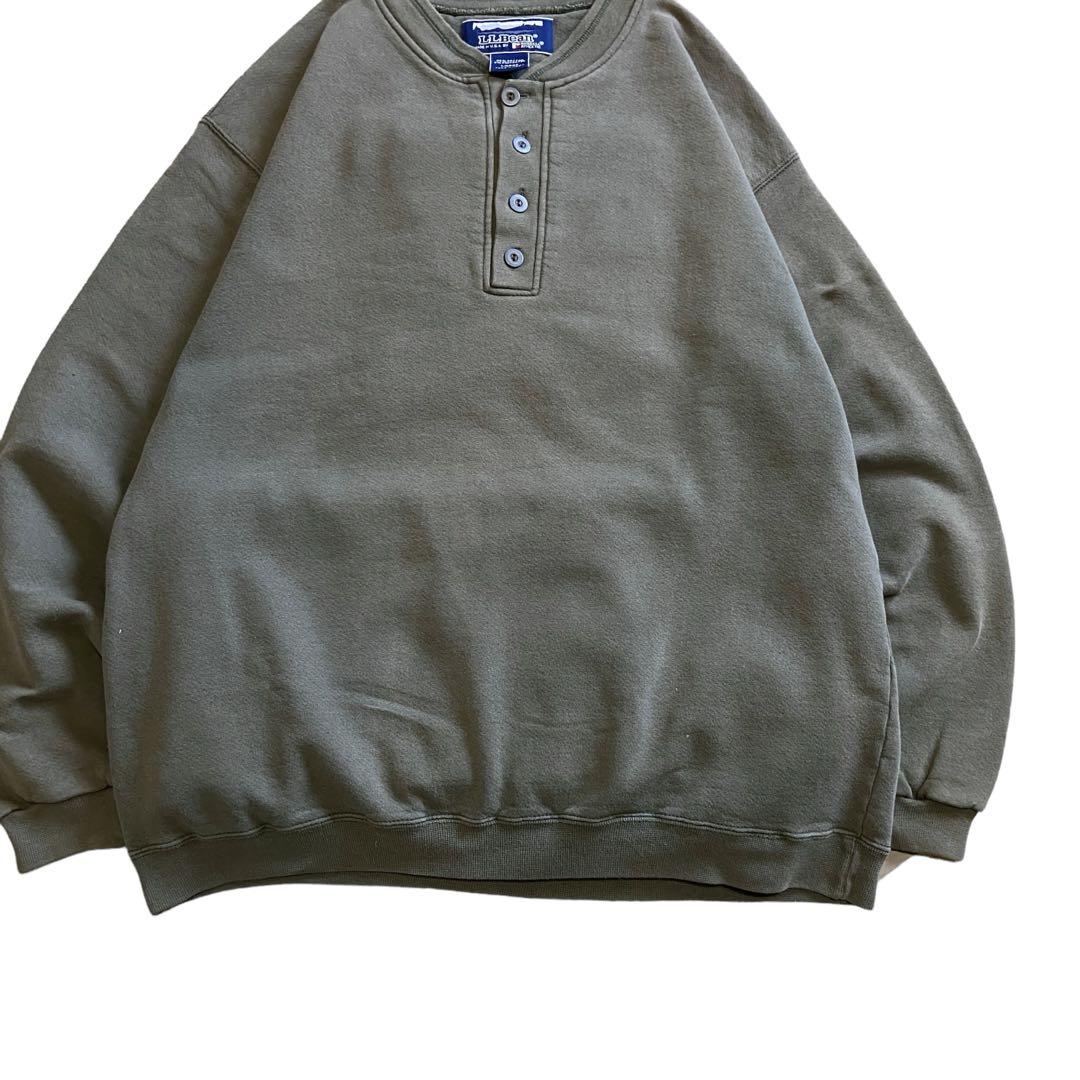 80sL.L.Bean グレー ヘンリーネック トレーナー L - メルカリ