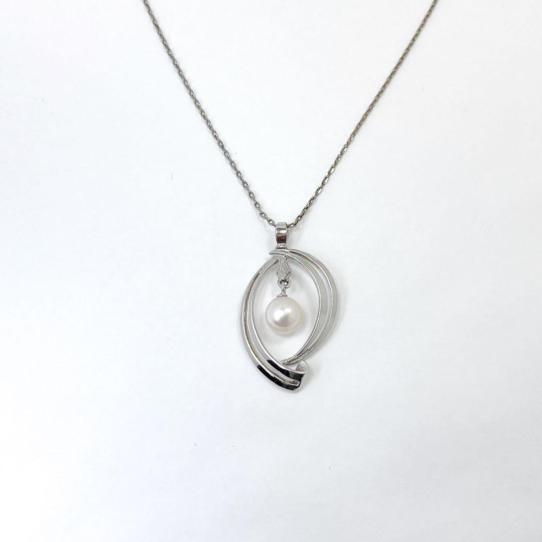 MIKIMOTO ミキモト パール ネックレス K14WG ペンダント