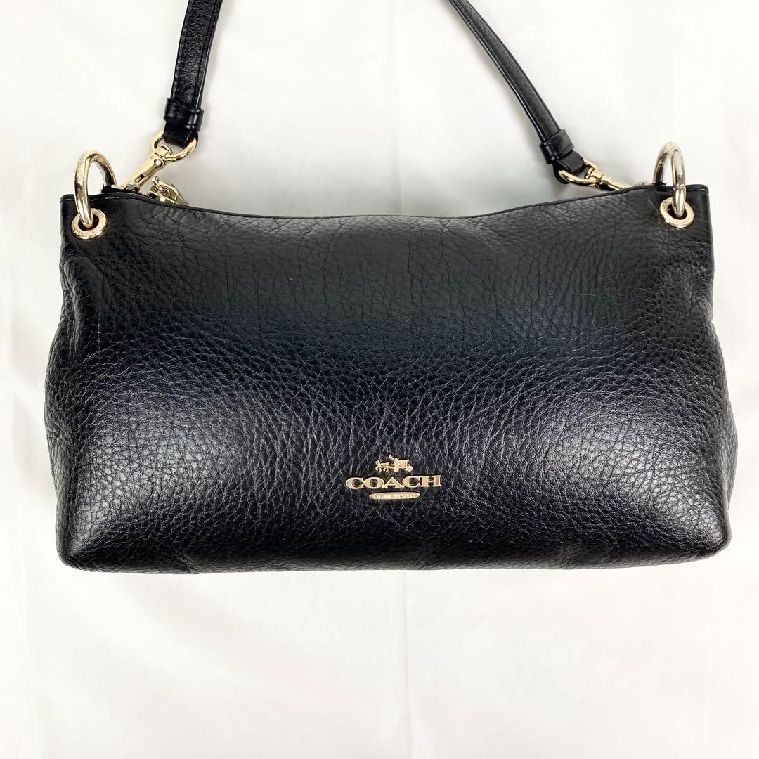 COACH コーチ ショルダーバッグ ミア ブラック レザー ゴールド金具