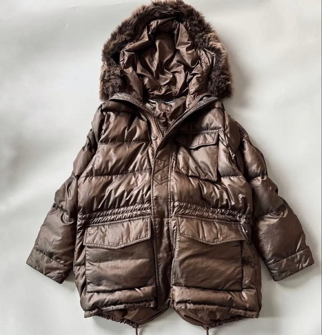 ポロラルフローレン ダウンジャケット ラムファー オーバーサイズ ブラウン SIZE Ralph Lauren