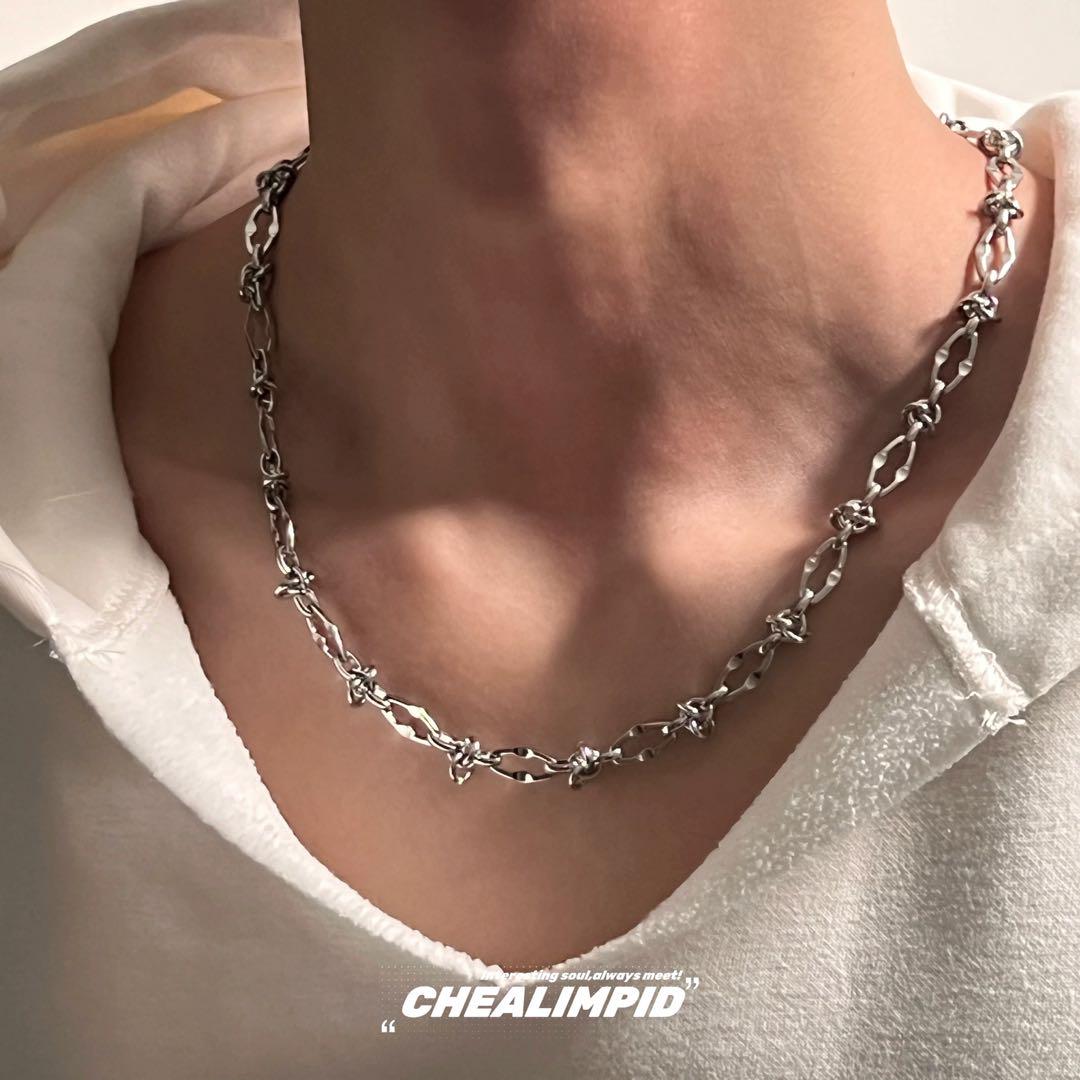American simple street steel Necklace