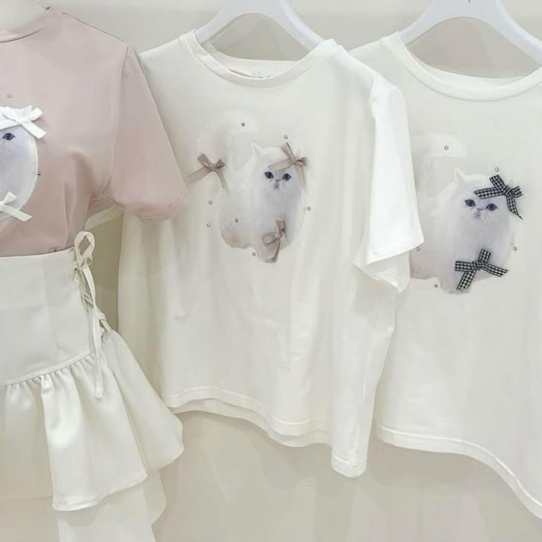 evelyn 猫ちゃんリボンTシャツ　ルミネ先行