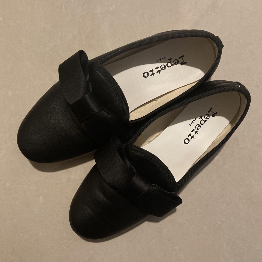 Repetto レペット リボン ローファー 黒 ブラック 36.5 レディース