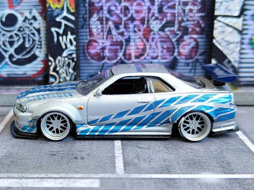 トミカ改造 日産 GTR R34 ワイスピ仕様 リアル化深リム ホット