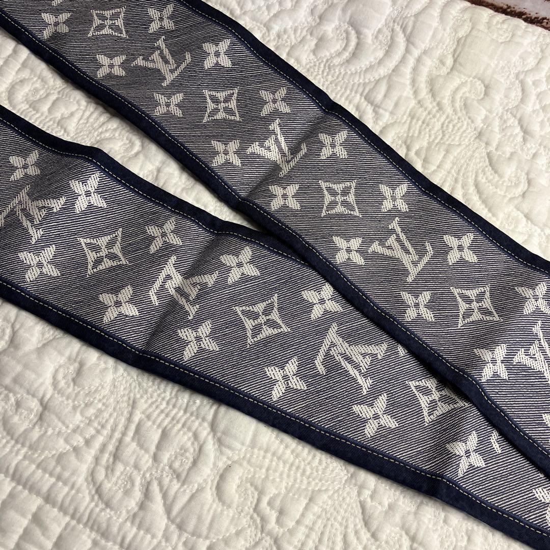 超美品♡LOUIS VUITTONルイヴィトンバンドー デニム ツイリー