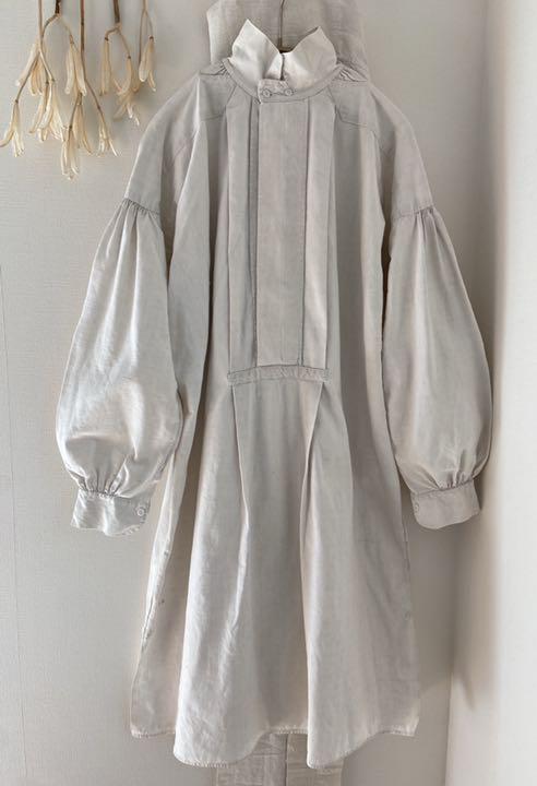 グレイ系 Free Size買得 フランス アンティーク Antique スモック ワンピース リネン ロングワンピース ワンピースグレイ系free Size 16 075 Coyoterungolf Com