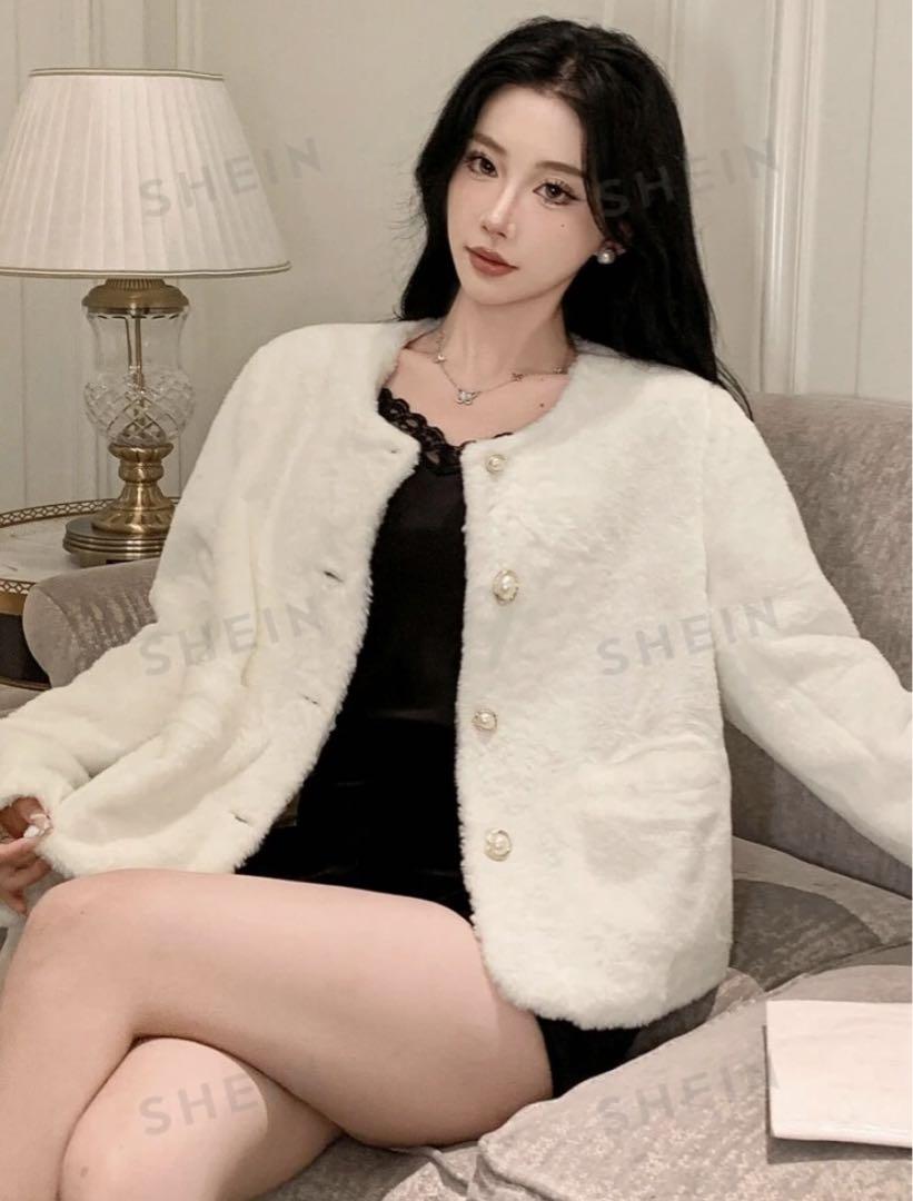 shein ファーコート SHEIN Dazy ふわふわファーコート - メルカリ