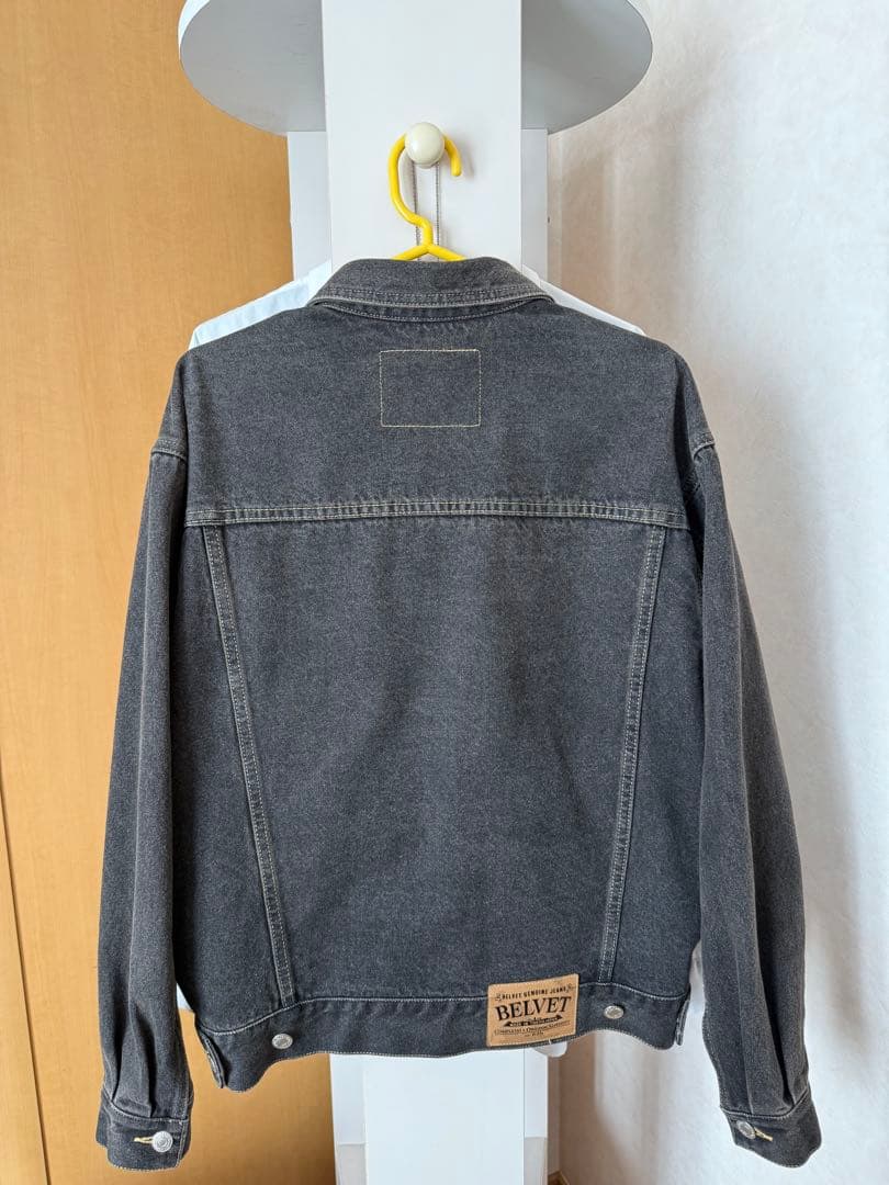 Belvet Washed Black Denim Jacket - メルカリ