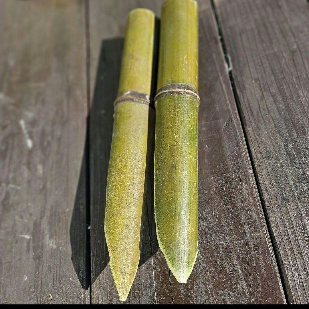 天然竹で作る花立2本セット