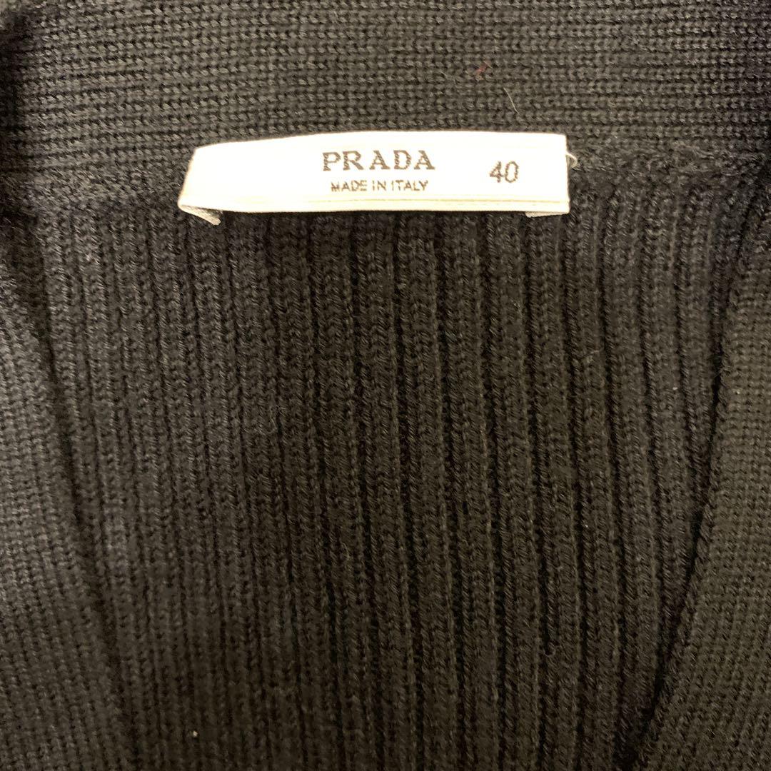 PRADA  プラダ　ビジュー　リブニット　カーディガン　ブラック awardsandwinners.com