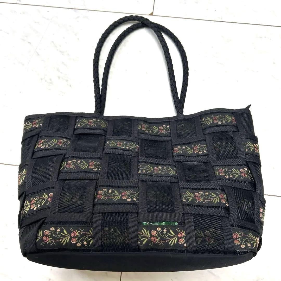 ●日本正規品● 未使用極美品 ハンドバッグ (黒) 昭和レトロ メッシュブロック バッグ