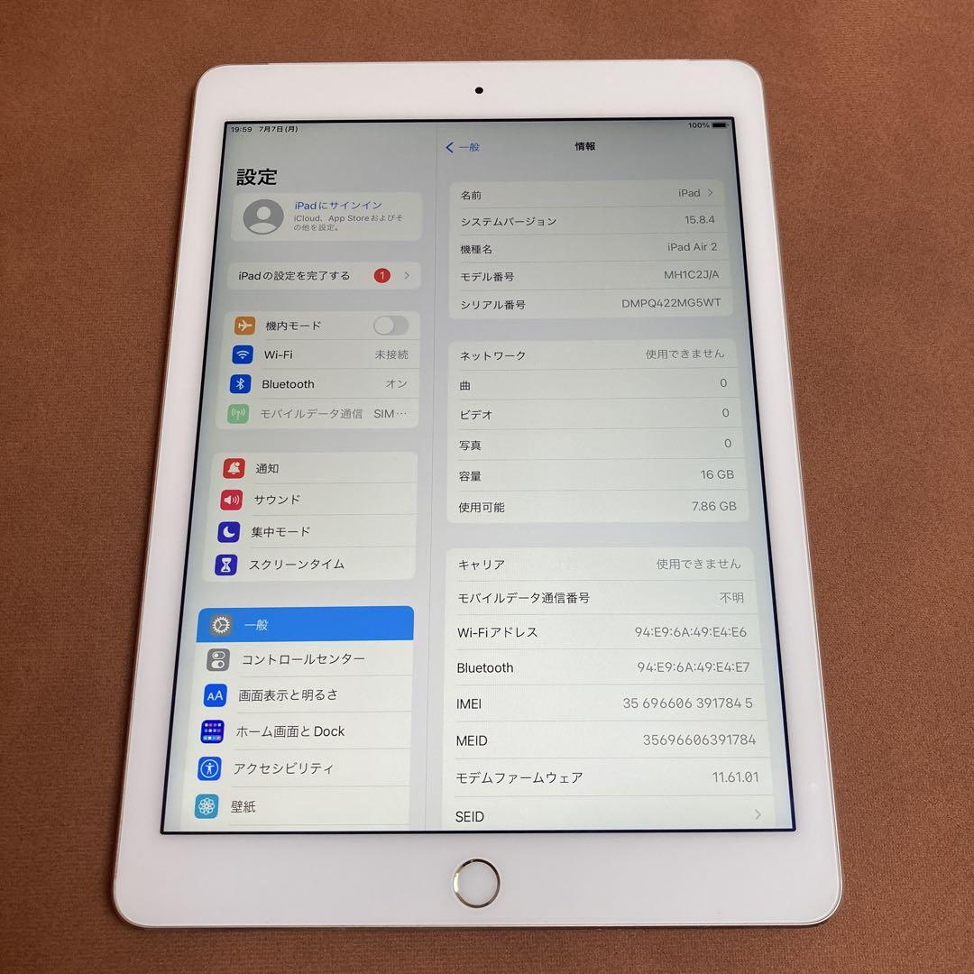 303【早い者勝ち】電池ほぼ新品☆iPadAir2第2世代16GBソフトバンク☆ 贅沢品 iPad - 22【早い者勝ち】電池最良好☆iPadAir2第2世代