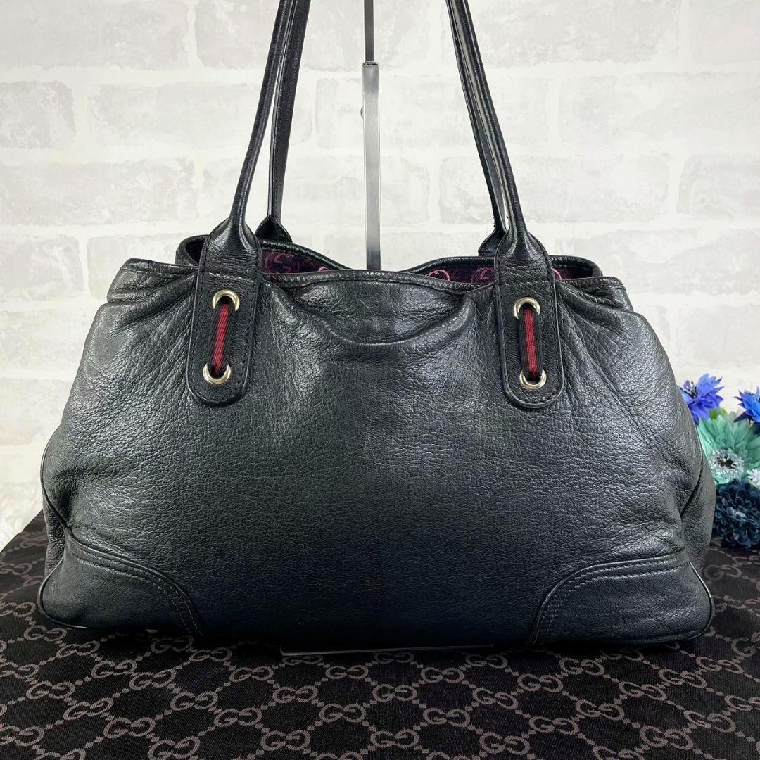 美品☆ グッチ レザー シェリーライン トートバッグ プリンシー ゴールド金具