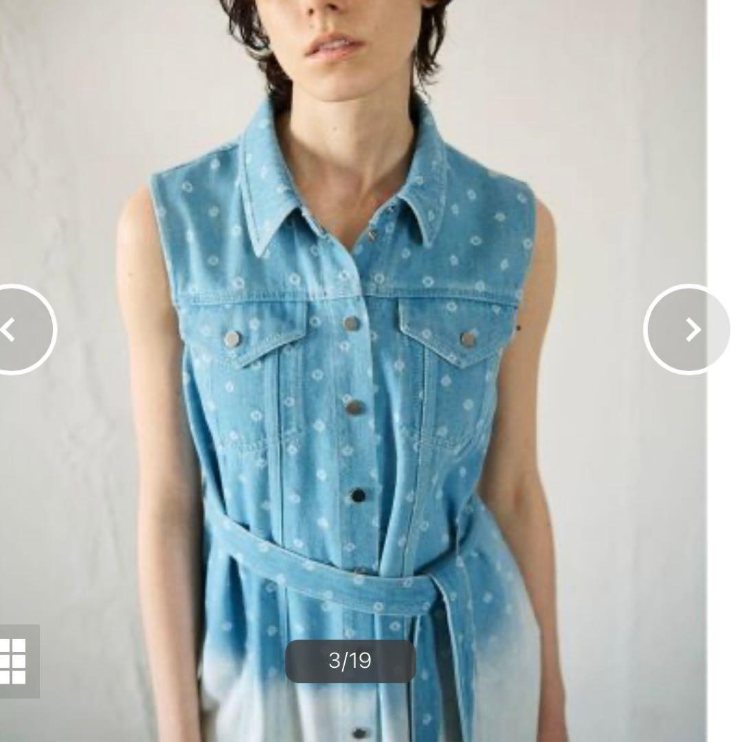 美品　グレースコンチネンタル　デニムジャンパーワンピース