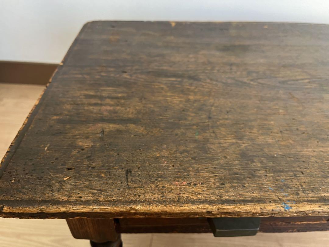 あけさん専用　文机　ろくろ脚　レトロ　古道具　木製　作業台　ローテーブル