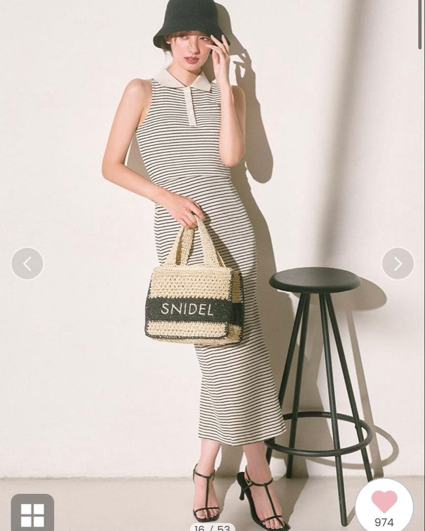 SNIDEL ストライプ ノースリーブ セットアップ　ワンピース