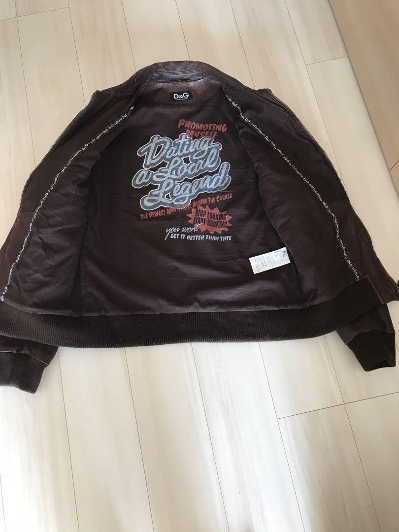 D&G ドルチェ&ガッバーナ ジップアップ レザージャケット 54 XL