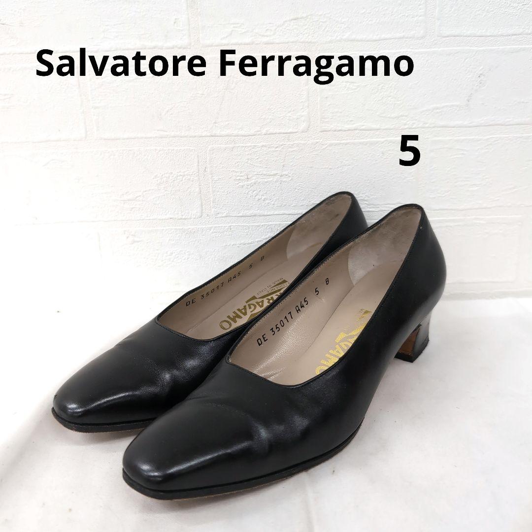 232○ Salvatore Ferragamo ブラックレザーパンプス 5