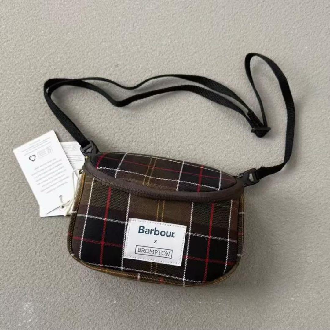 Barbour x Brompton チェック柄サコッシュショルダーバッグ