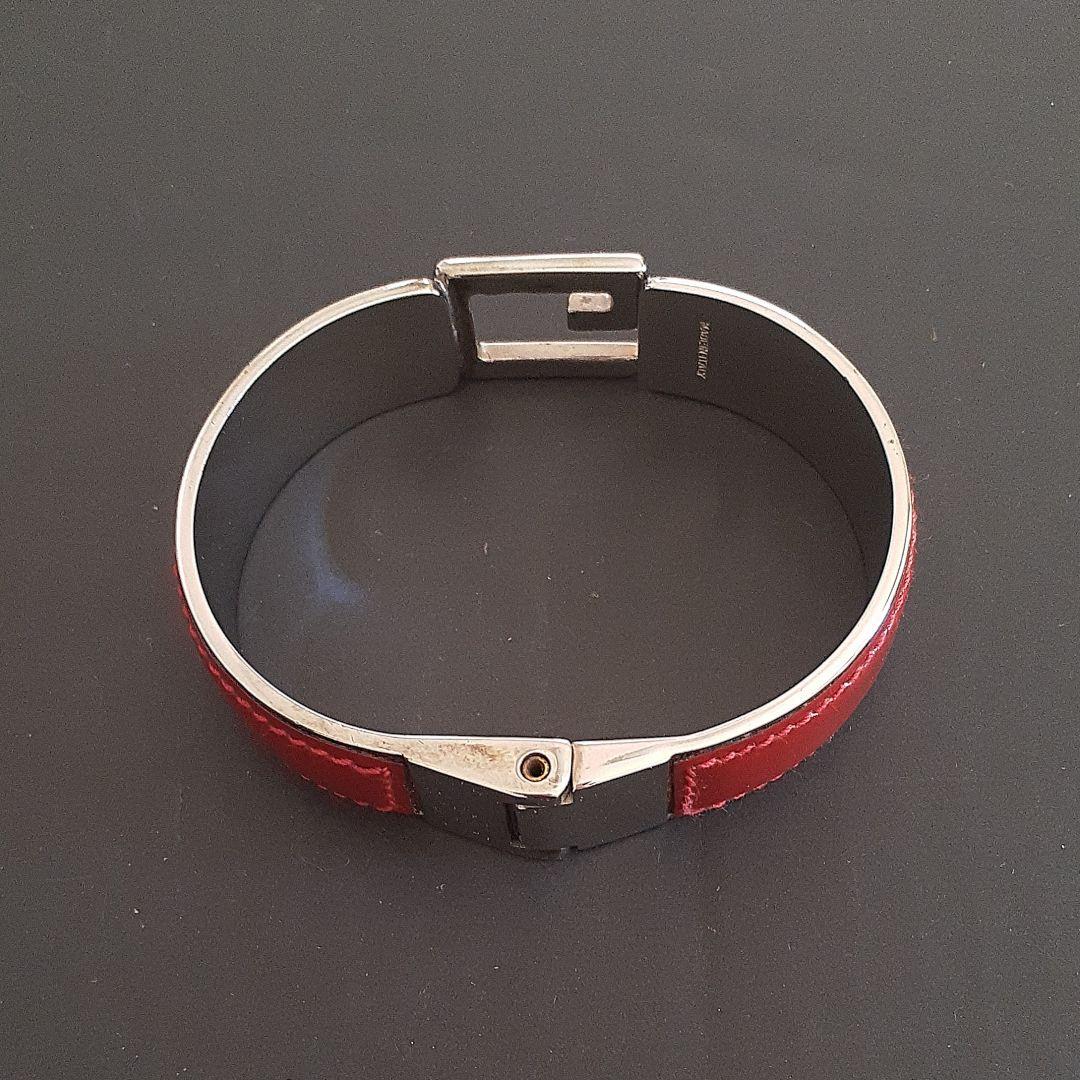 良品　グッチ バングル　ブレスレット Gロゴ 　レッド