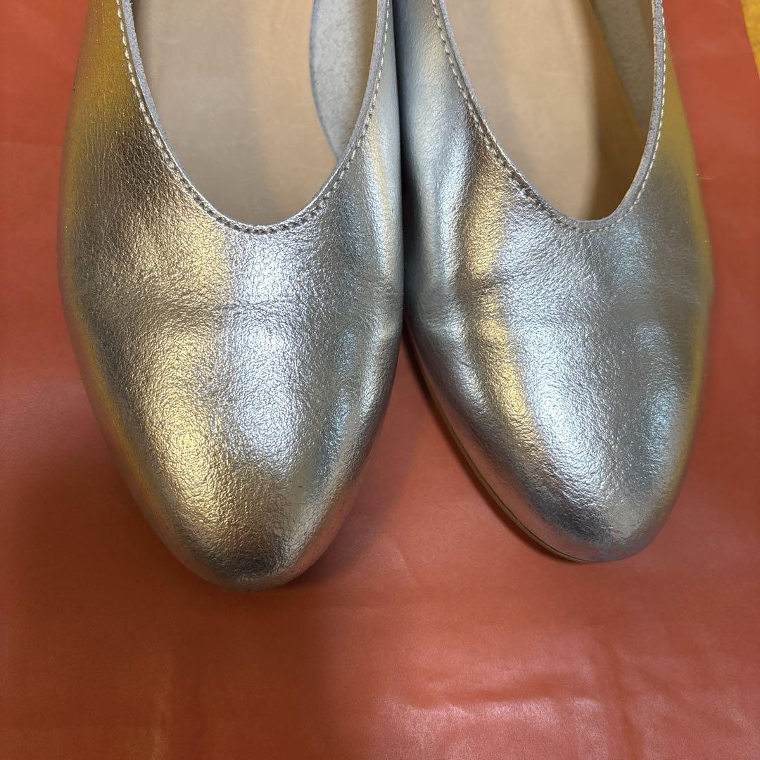 stilmoda イタリアンレザー　フラットシューズ　36 シルバー