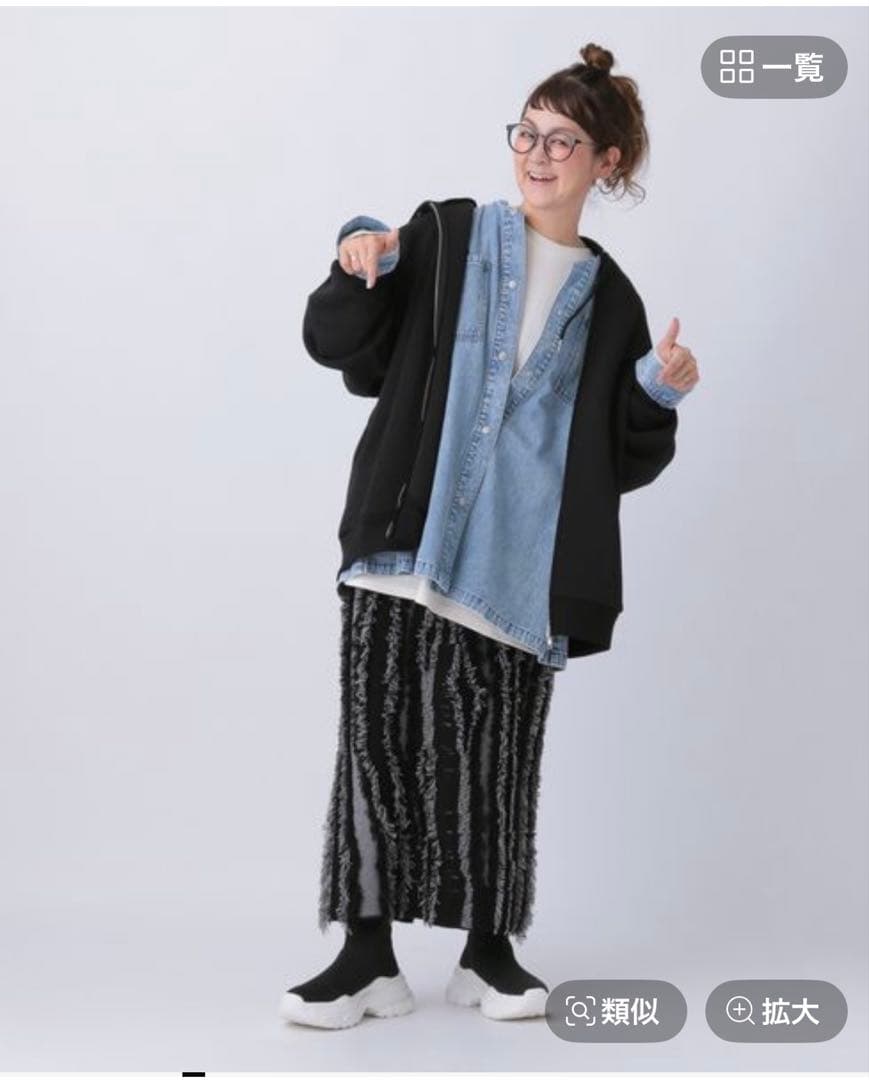 lepsim 310さんコーデ デニムシャツandスカート