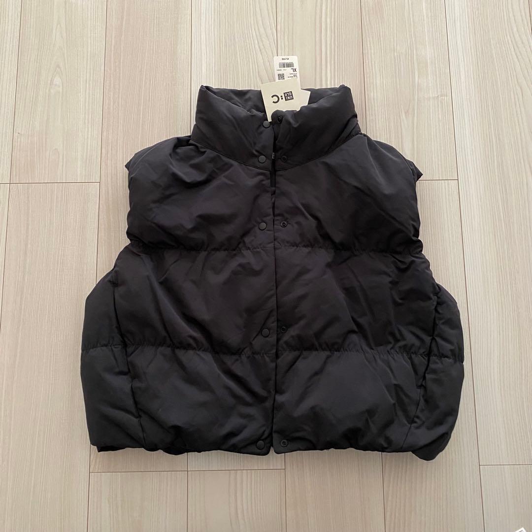 ユニクロシー ダウンクロップドベスト ブラック 黒 XLXL LL UNIQLO