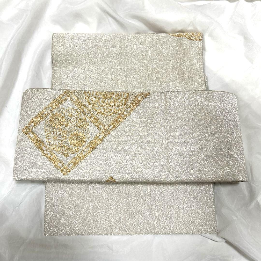 【ワンタッチ式・二重太鼓】全通柄袋帯 つづれ織花鳥菱取文 本金箔24K #290
