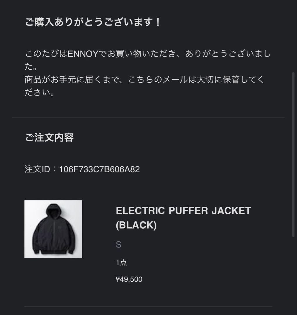 ジャケット・アウター ENNOY ELECTRIC PUFFER JACKET (BLACK) S