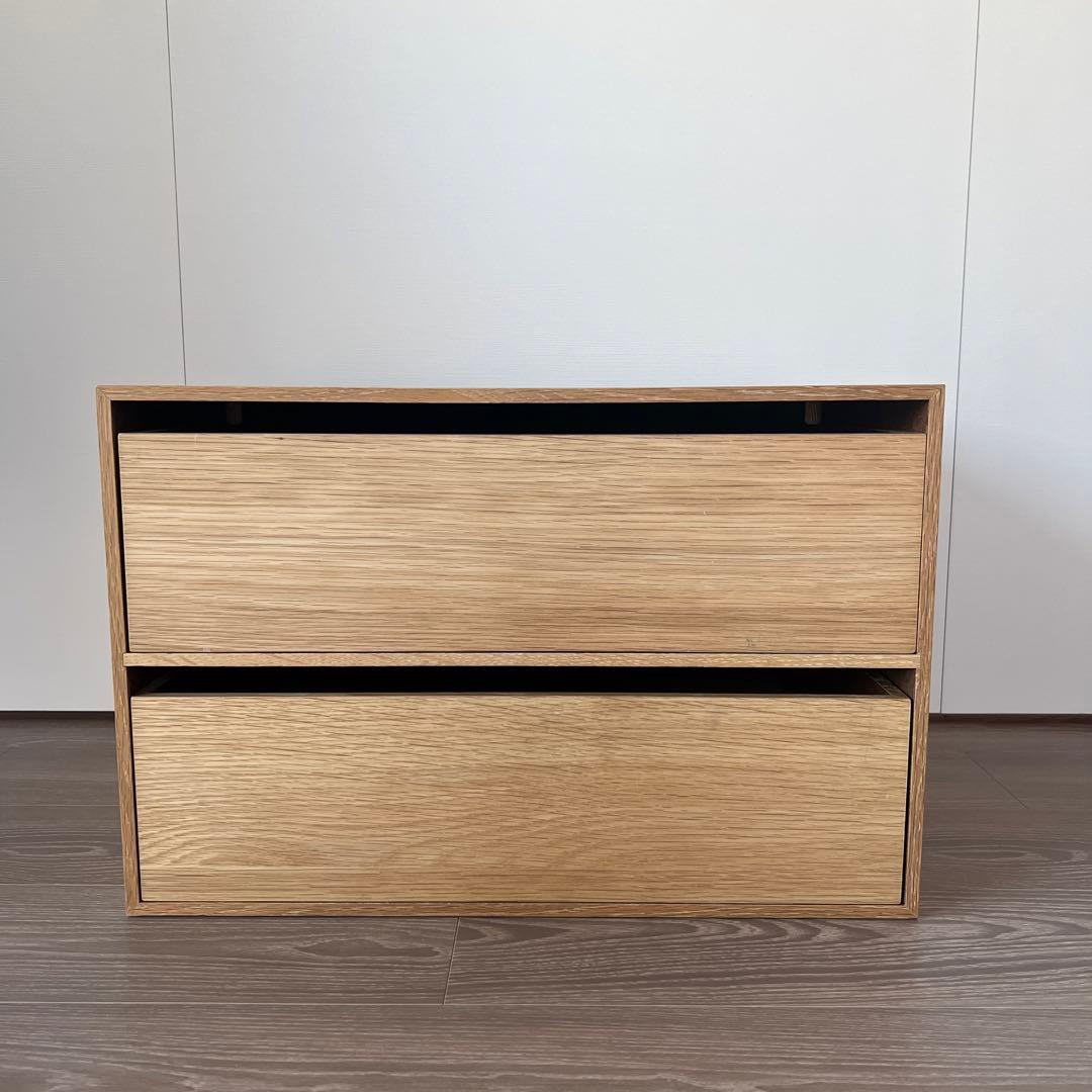 無印良品 木製収納ケース・引出式・２段・ワイド・オーク材 木製収納ケース・引出式・2段・ワイド・オーク材 | 無印良品