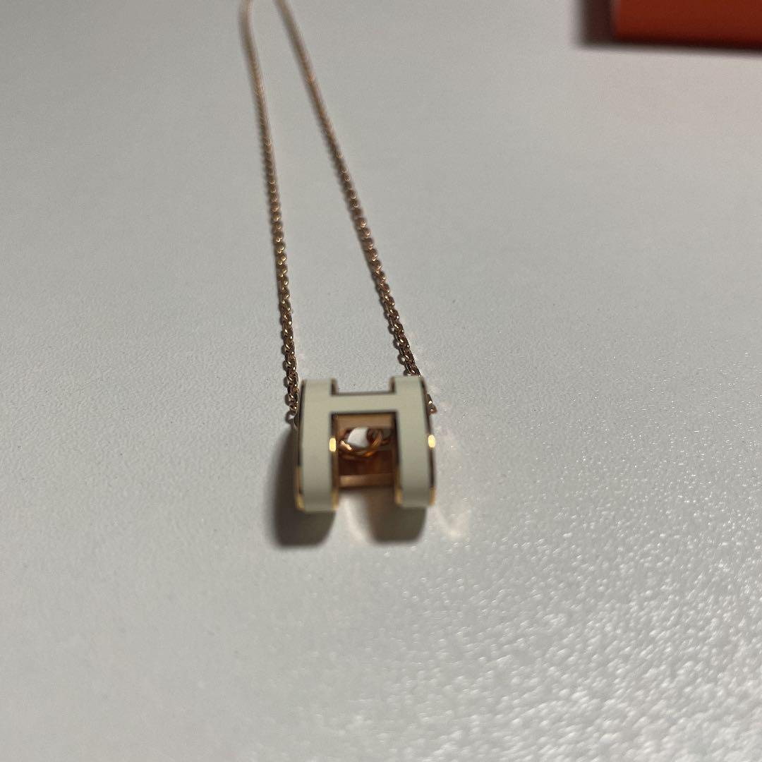 購入前要コメント　Hermès ポップアッシュ　ピンクゴールド ネックレス HERMES - ☆エルメス☆ポップアッシュ☆ネックレス☆ピンク