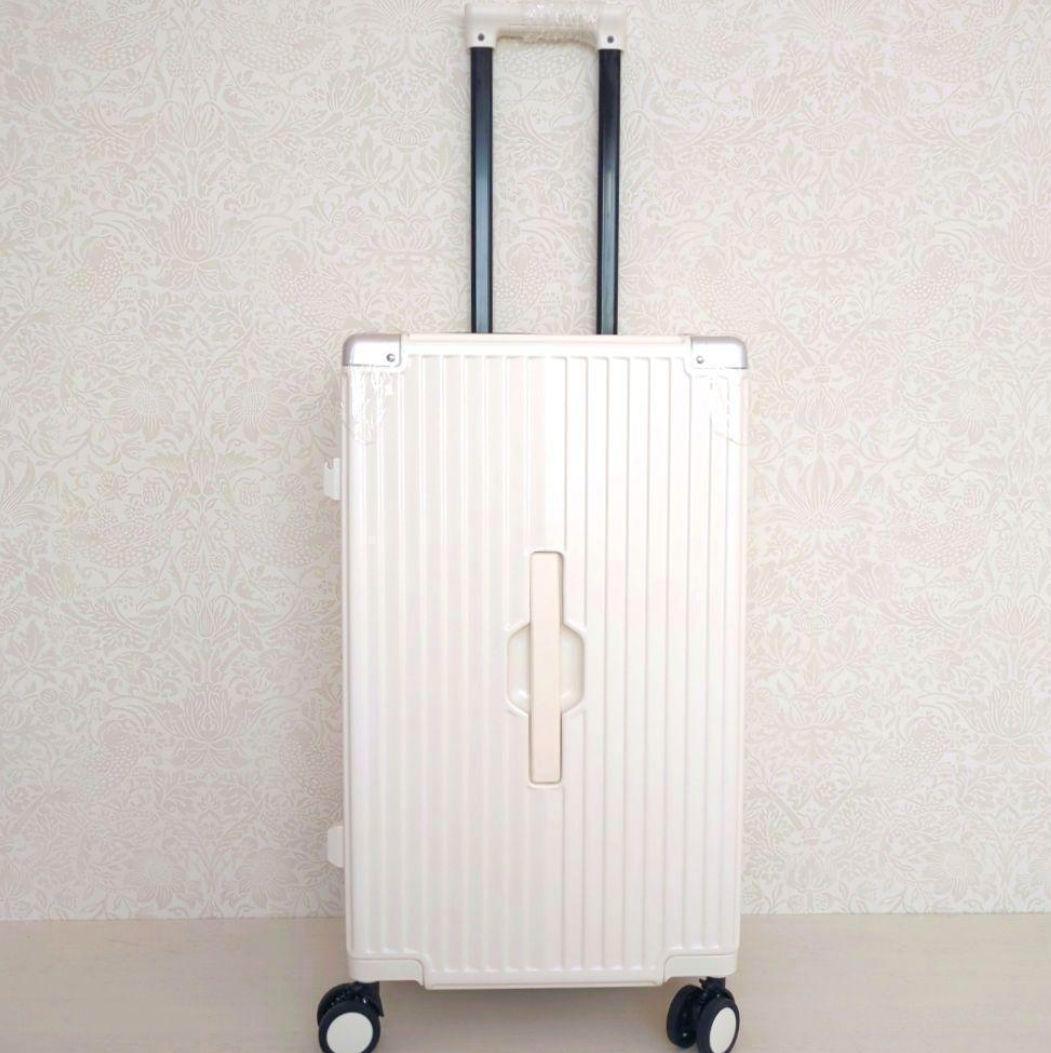 ★新品★ スーツケース M キャリーケース 大容量 USB ドリンクホルダー 白
