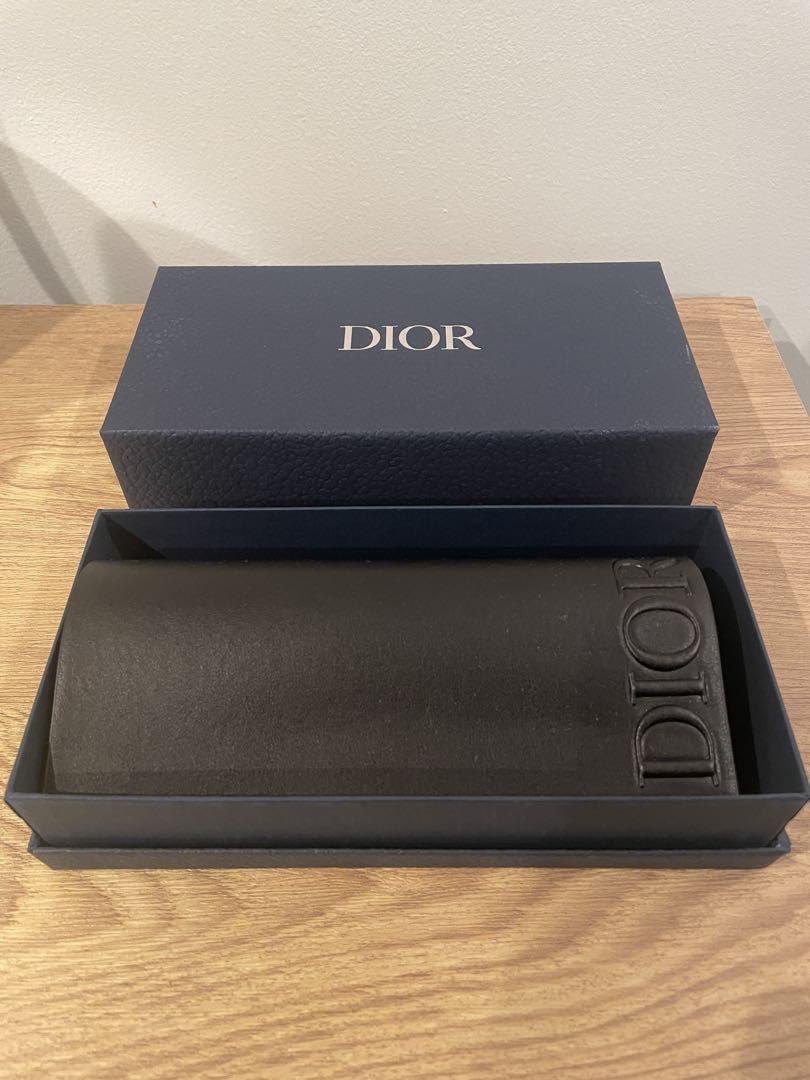 【新品未使用】Christian Dior メガネケース ブラック DIOR CD Zipped Black Case and Drawstring Pouch for