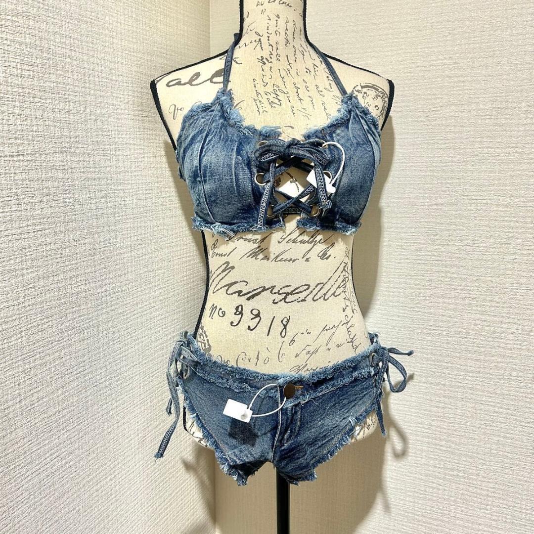 水着☆デニムビキニ セットアップ Sサイズ 2点セット