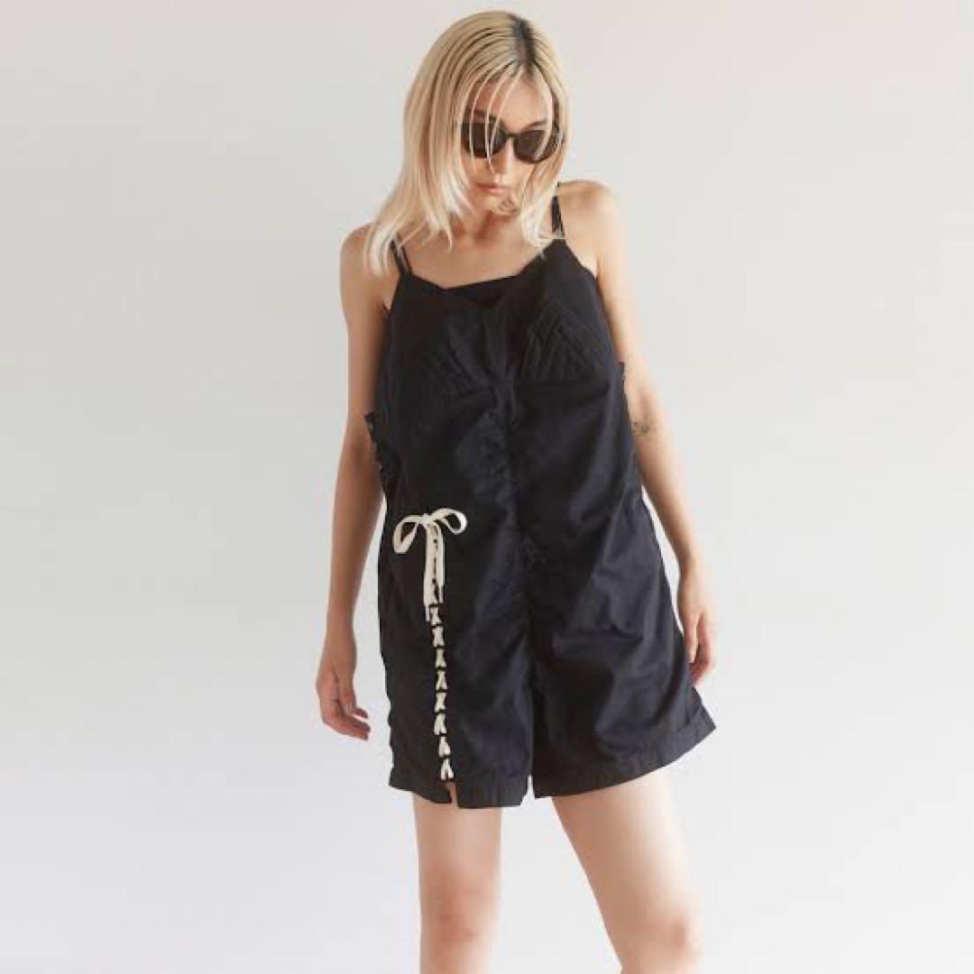 SeaRoomlynn レースアップmilitaryショートロンパース ブラック