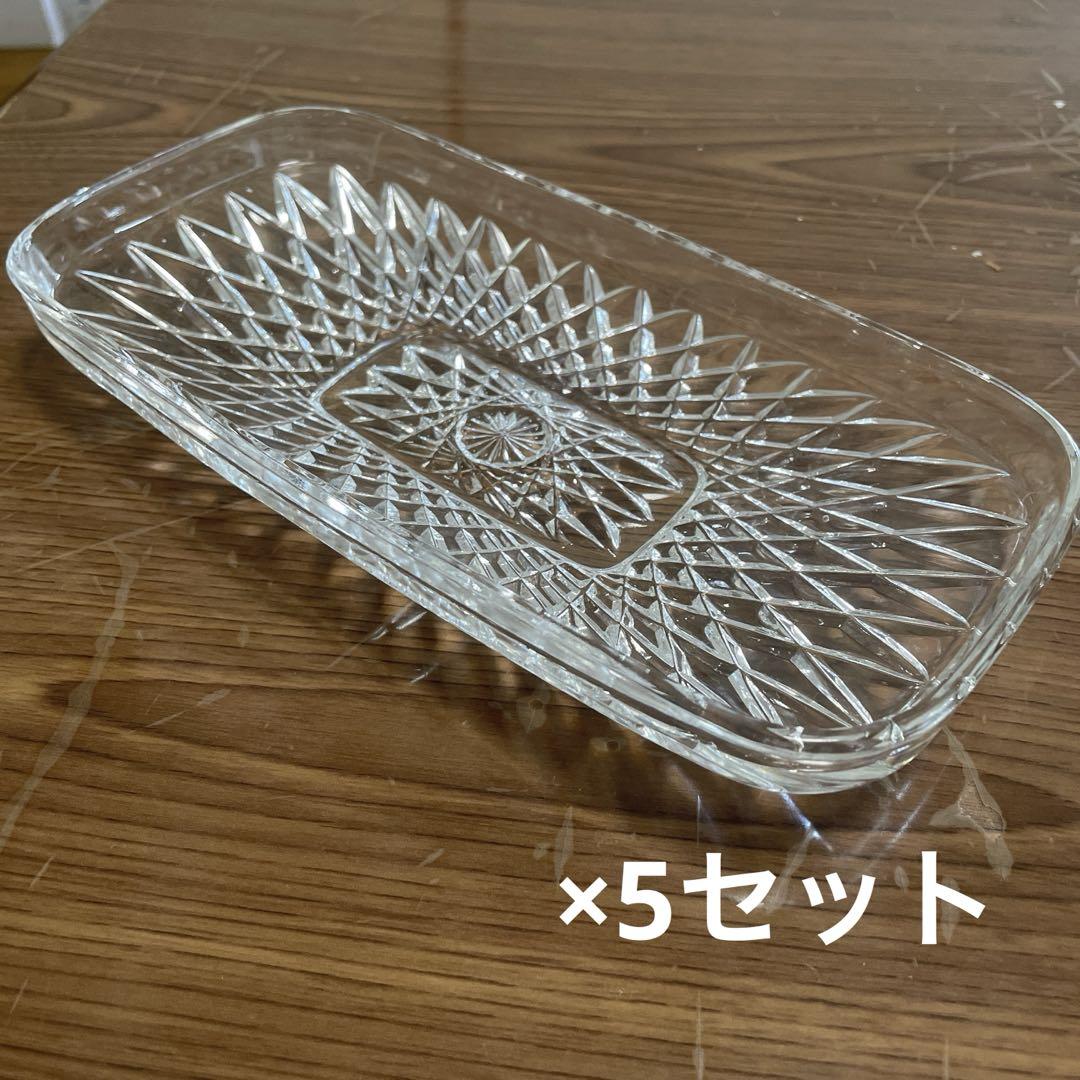 【美品】5枚セット 皿 ガラス フルーツ皿 お皿