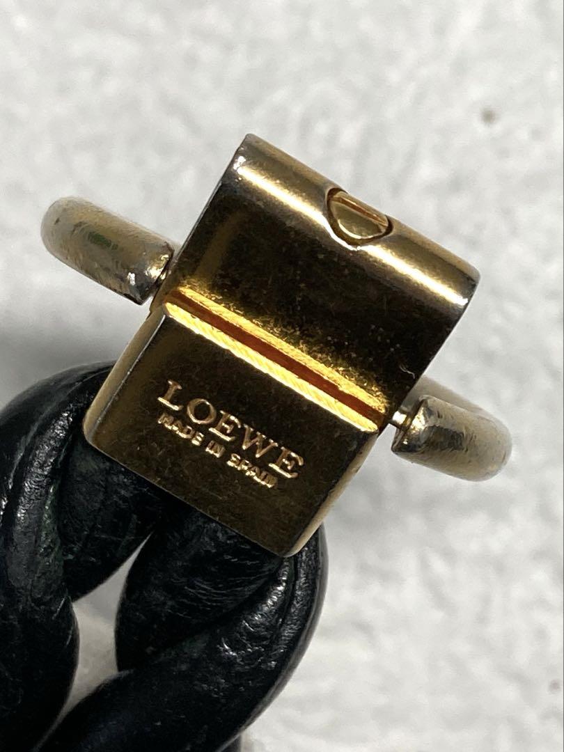 ロエベ　アナグラム　レザー　ゴールド金具　キーホルダー　キーリング　チャーム