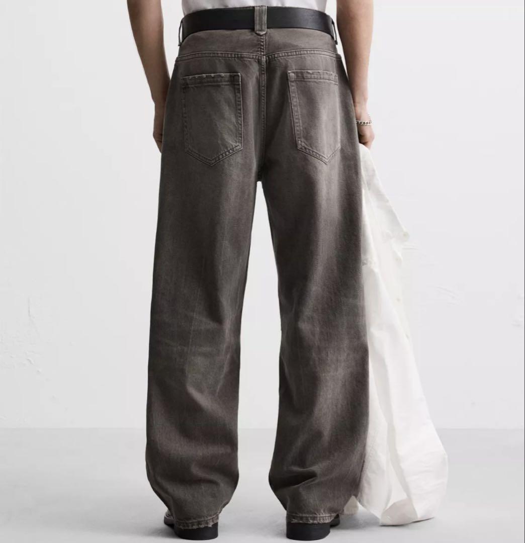 新品】ZARA ザラ シーム ディテール バギー デニム パンツ