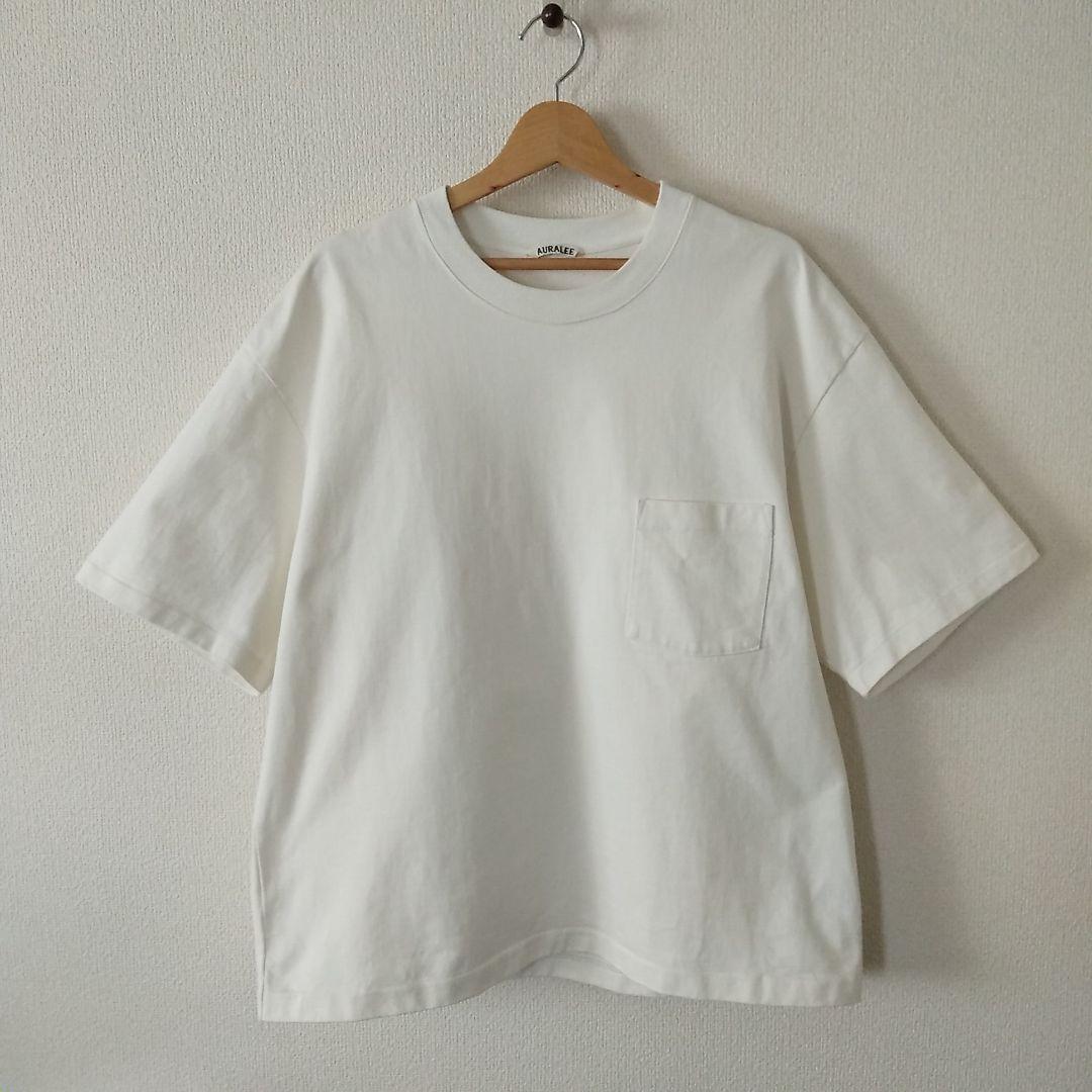 AURALEE オーラリー / スタンドアップ Tシャツ ホワイト 4 タグ付き