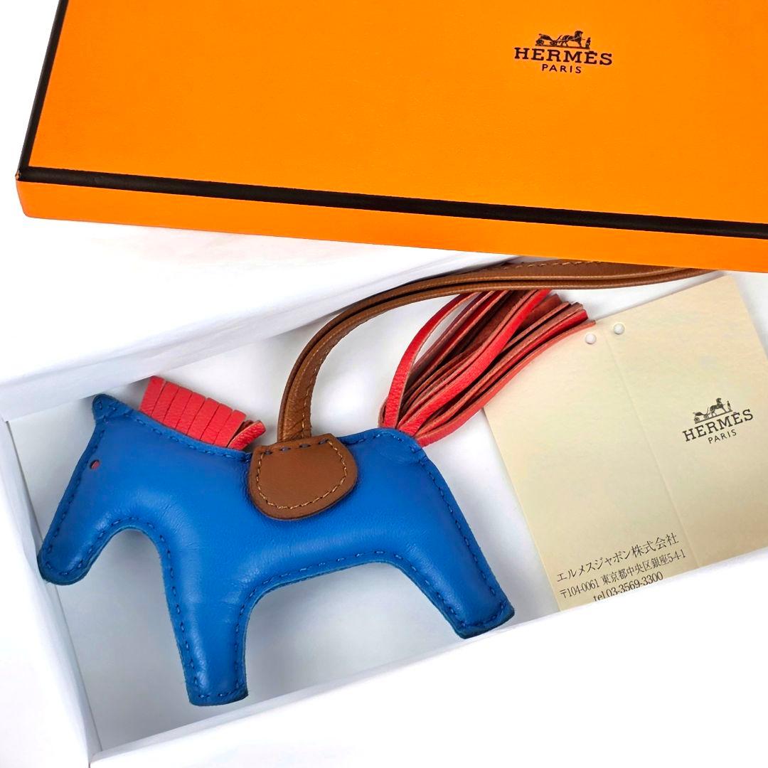エルメス ロデオPM ブルーザンジバル ゴールド ローズテキサス チャームHERMES