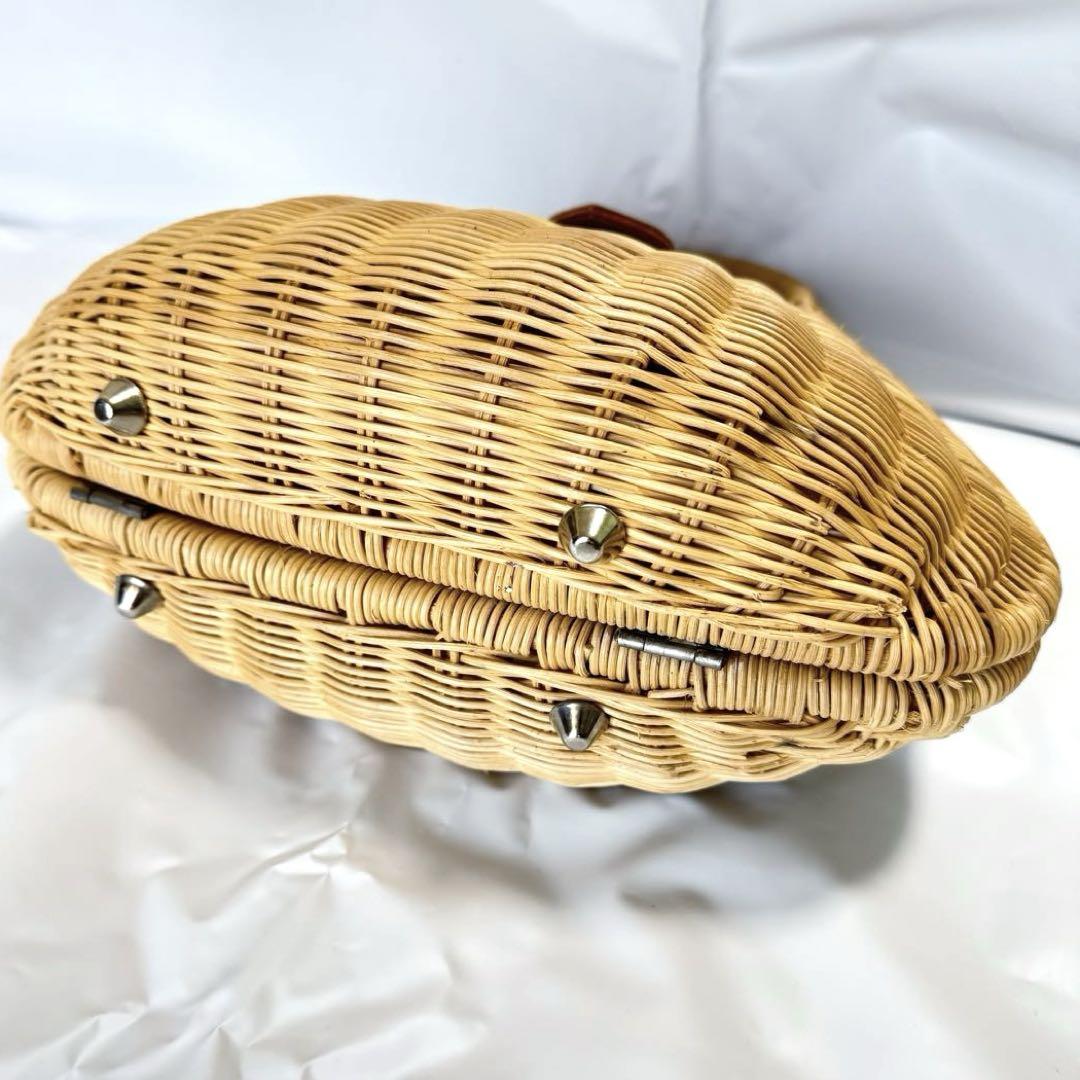 yanさま美品 撫松庵 BUSHOAN 籐製かごバッグ ベージュ カゴ