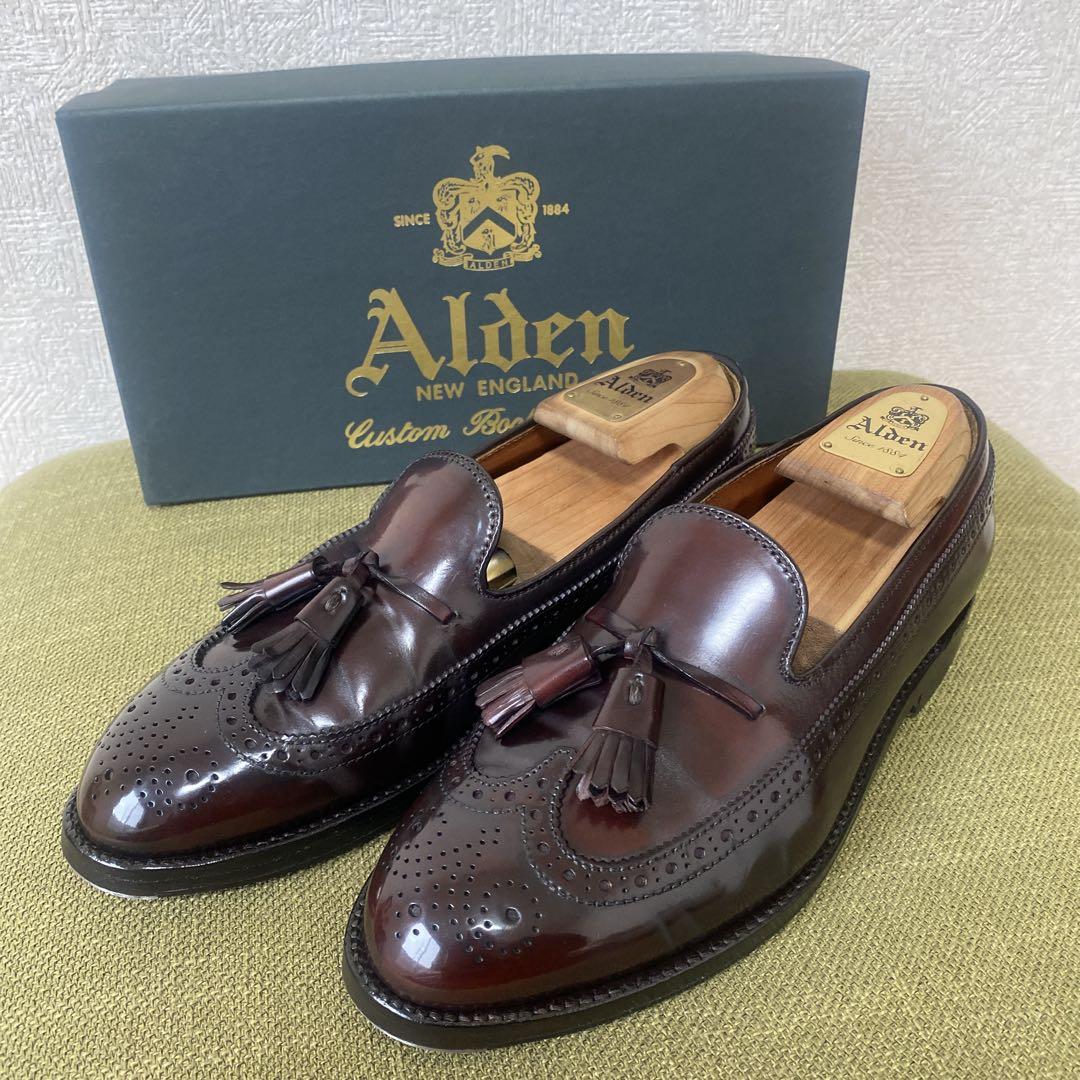 【美品】ALDEN 別注 ロングウイングチップ タッセルローファー コードバン