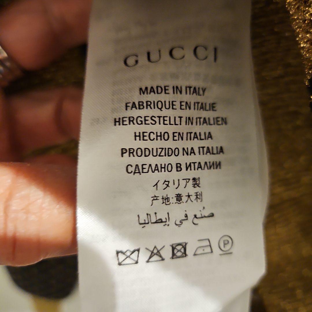 GUCCIグッチ 長袖ラメニット GUCCYロゴ ブラック×ゴールド Mサイズ
