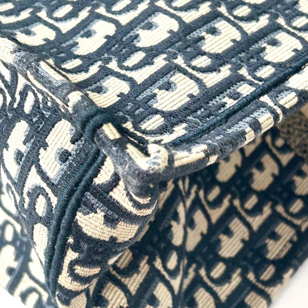 Dior トロッター ブックトート キャンバス ラージ トートバッグ ネイビー Dior トロッター ブックトート キャンバス ラージ トートバッグ ネイビー