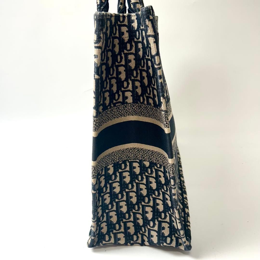 Dior トロッター ブックトート キャンバス ラージ トートバッグ ネイビー Dior トロッター ブックトート キャンバス ラージ トートバッグ ネイビー