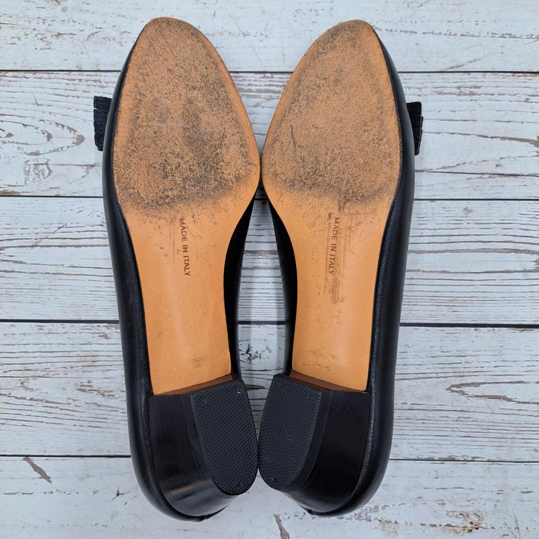 Ferragamo』フェラガモ【24】パンプス ヴェラリボン 金具 黒 レザー